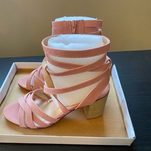 Pink strapped heel